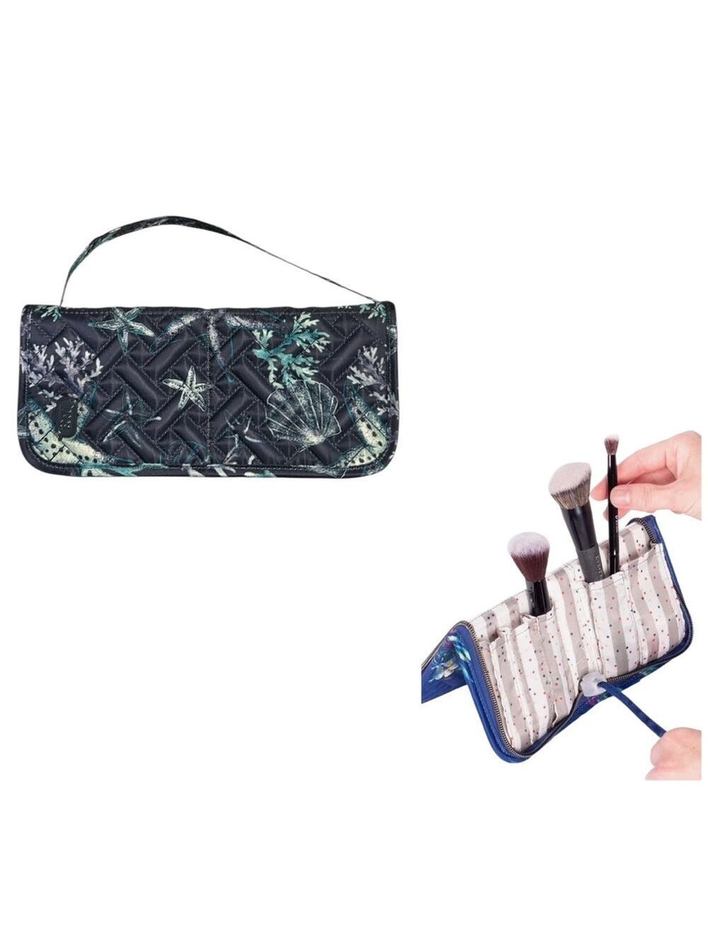 Lug Sleeper Travel Cosmetic Brush Holder Blue Under Sea Ocean Star  Shells
